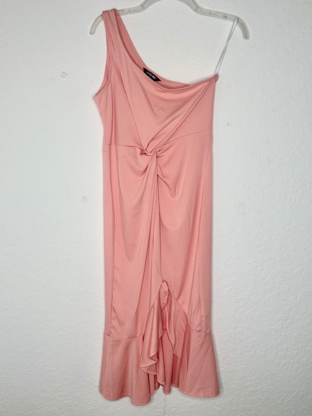 CHICME One-Shoulder Twist-Front Midi Dress, Size L - Picture 6 of 13